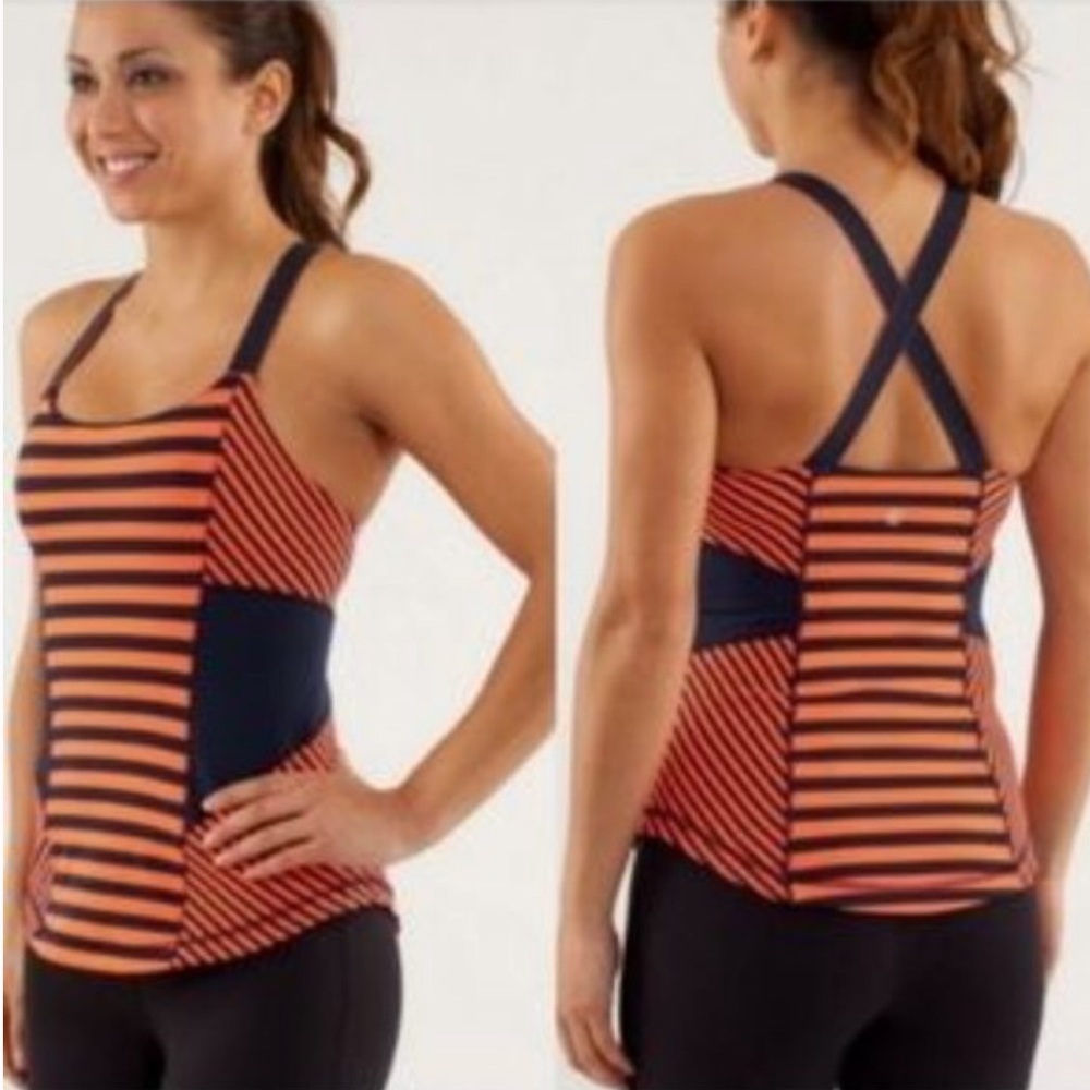 LULULEMON Tank Work It Out Yoga Low Impact Stripe